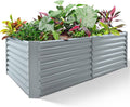 Land Guard 8×4×2ft Galvanized Raised Garden Bed, Planter Boxes Outdoor by LandGuard