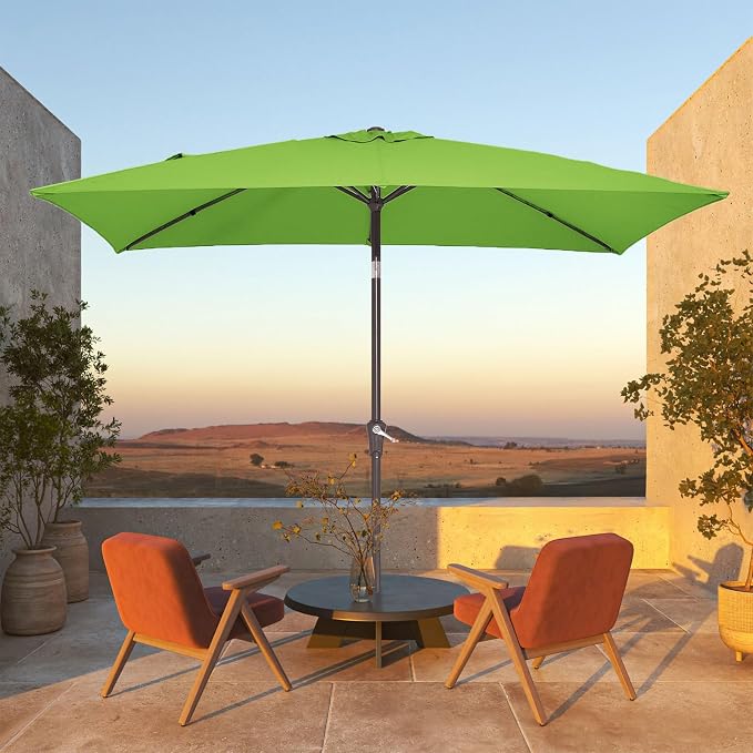 JEAREY 6.5x10 ft Rectangular Patio Umbrellas Rectangle Outdoor Umbrella - Image 2