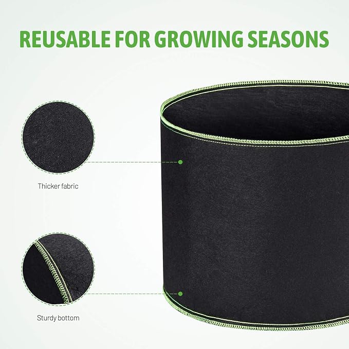 Delxo Garden Grow Bags 1 Gallon 10 Pack Plant Growing Bags Small Fabric Pots - Image 3