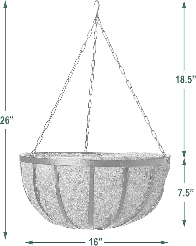 Arcadia Garden Products 1592 Solstice Series Coconut Hanging Basket 16-Inch - Image 5