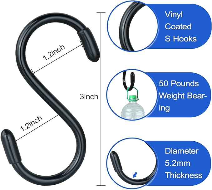 3 Inch Vinyl Coated S Hook, S Hooks - Image 2