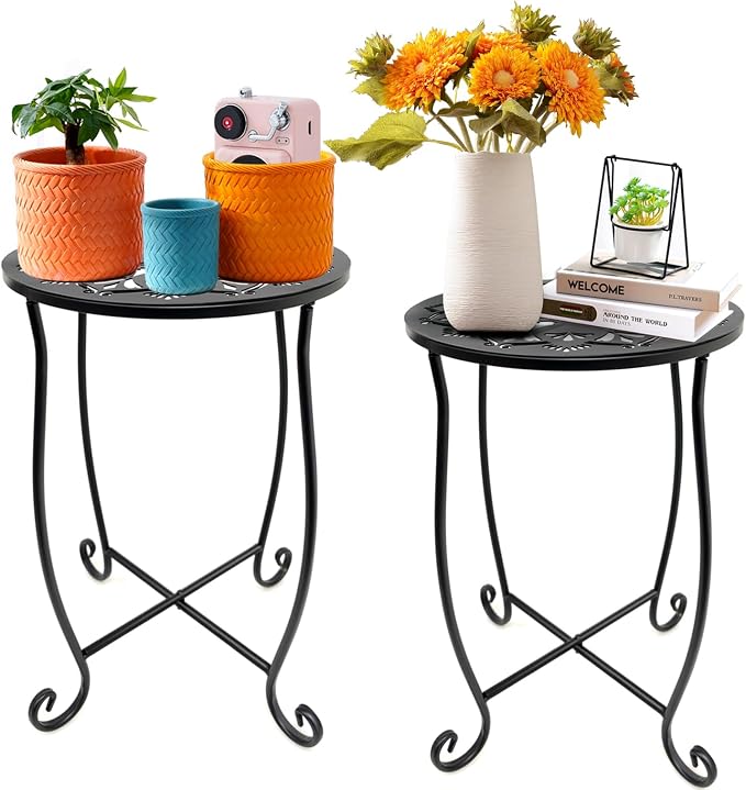 Fashion&cool Outdoor Side Tables, 2 Pack Patio Side Table, Weather Resistant by Fashion%26cool