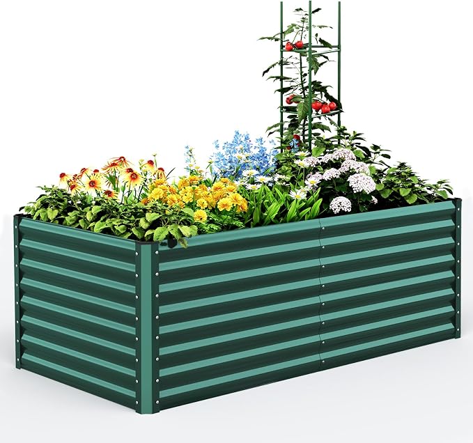 Quictent Galvanized Raised Garden Bed Metal Planter Box Bottomless by QUICTENT