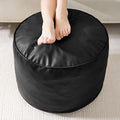 HIGOGOGO Round Stuffed Pouf Ottoman, Pu Leather Poufs by HIGOGOGO
