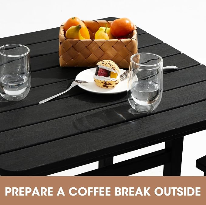 SERWALL Balcony Adirondack Chairs and Table 3 Pieces Set, Adirondack Bar Height - Image 2