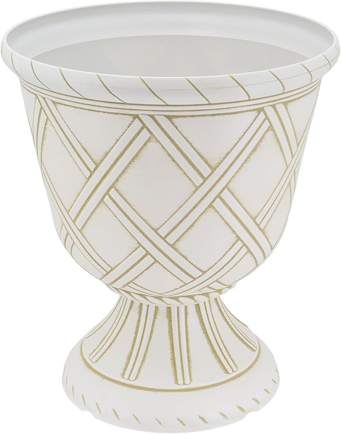 Arcadia Garden Products PL61BG Lattice Plastic Garden Urn, Classic Decorative - Image 2