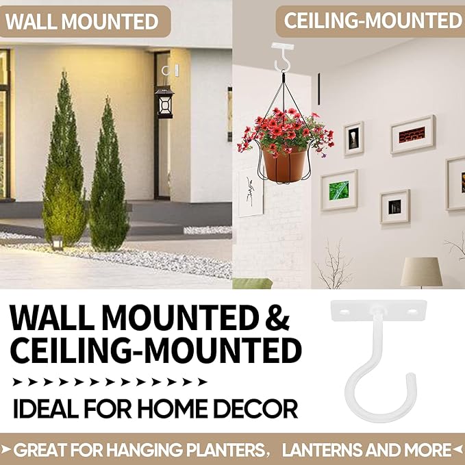 Ceiling Hooks for Hanging Plants 2pack 2.5inch Wall Mount Plant Hooks Meatl - Image 3