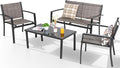 Shintenchi 4 Pieces Patio Furniture Set All Weather Textile Fabric Outdoor by Shintenchi