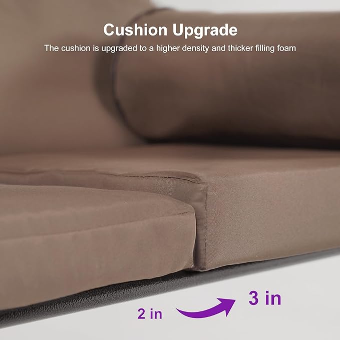 PURPLE LEAF 2-Seat Deluxe Outdoor Patio Porch Swing - Image 3