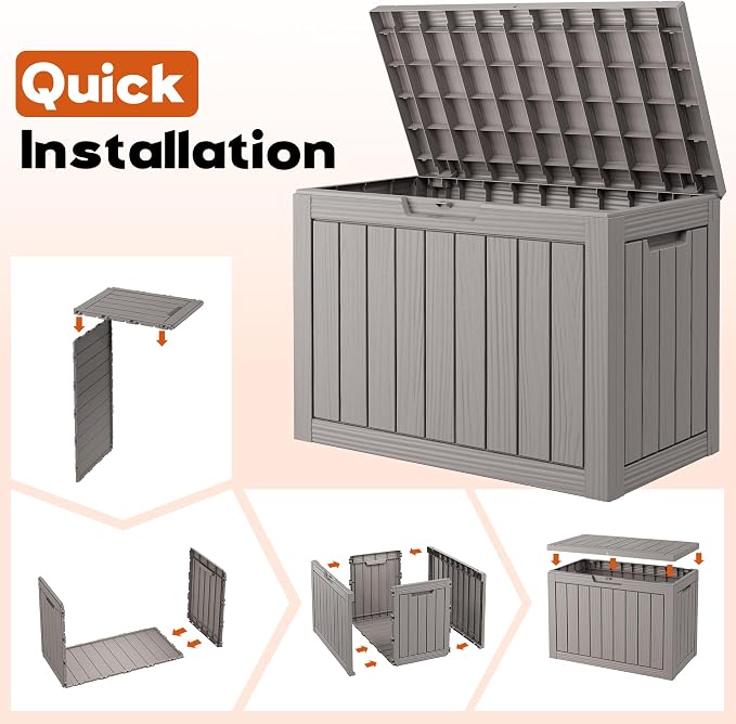 Outdoor Storage Box, Resin Deck Boxes Indoor and outdoor, Waterproof Storage - Image 7
