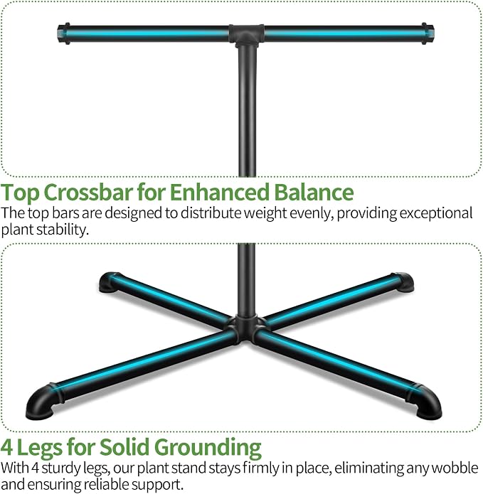 Plant Hanger Indoor, Hanging Plant Stand Heavy Duty Metal Standing Plant Hanger - Image 5