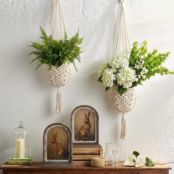 Shappy 2 Pack Jute Crochet Long Plant Hanger - Image 4