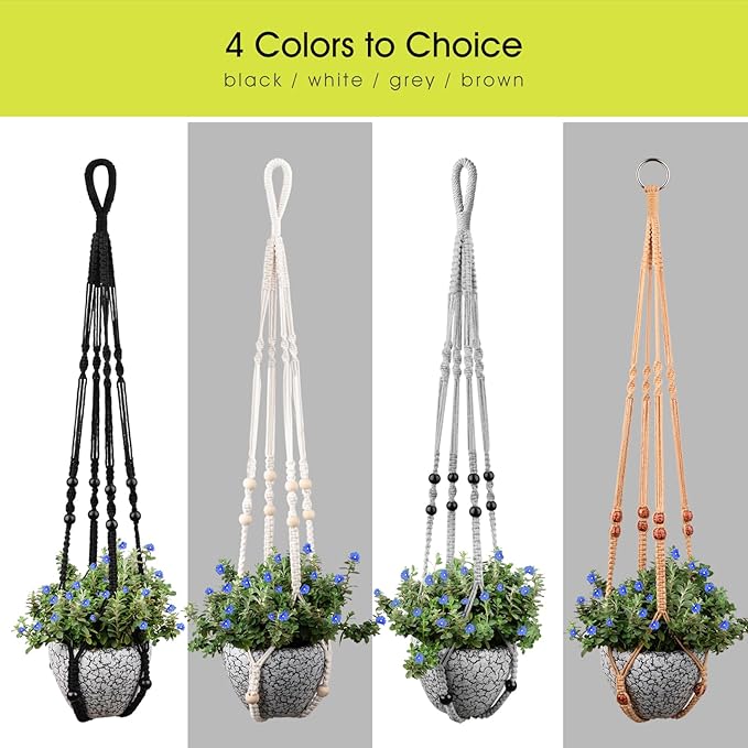 RIFNY Macrame Plant Hanger for 5 to 10 Inch Plant Pots, 35 Inch Woven Rope - Image 6