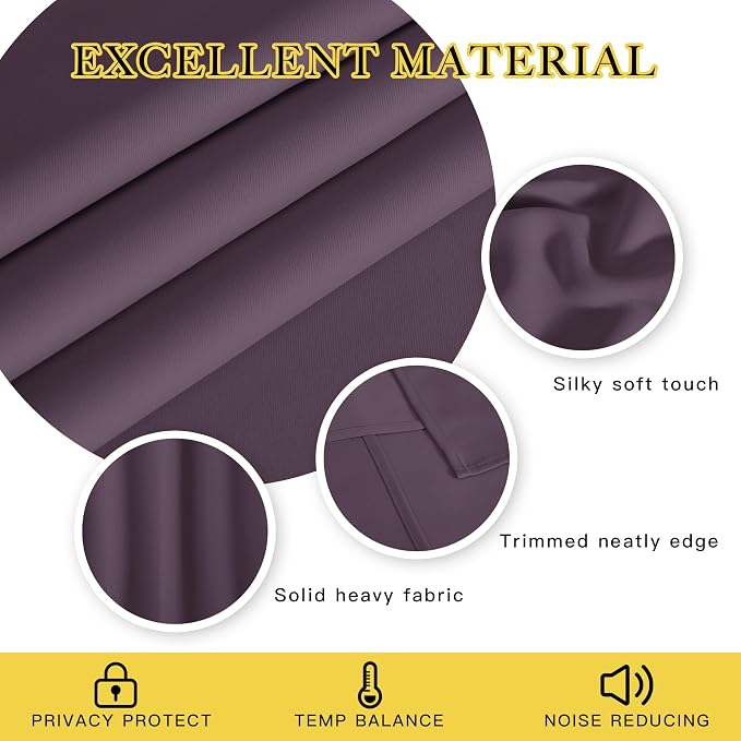 NICETOWN Patio Door Curtain 84 inches Long, Grommet Room Divider Curtain Panel - Image 3