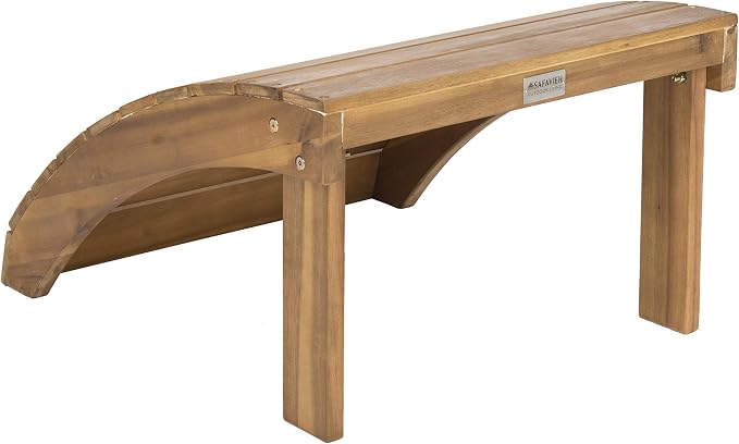 Safavieh Patio Collection Hampton Adirondack Acacia Wood Ottoman - Image 5