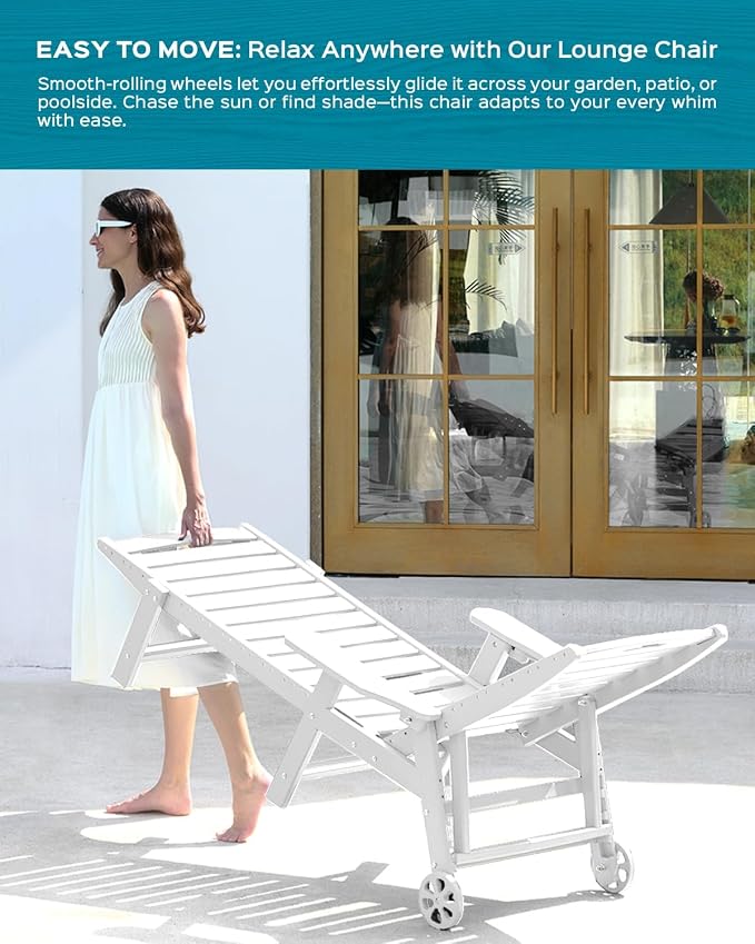 Outdoor Chaise Lounge Chair Set of 2, Patio Lounge Chairs - Image 6