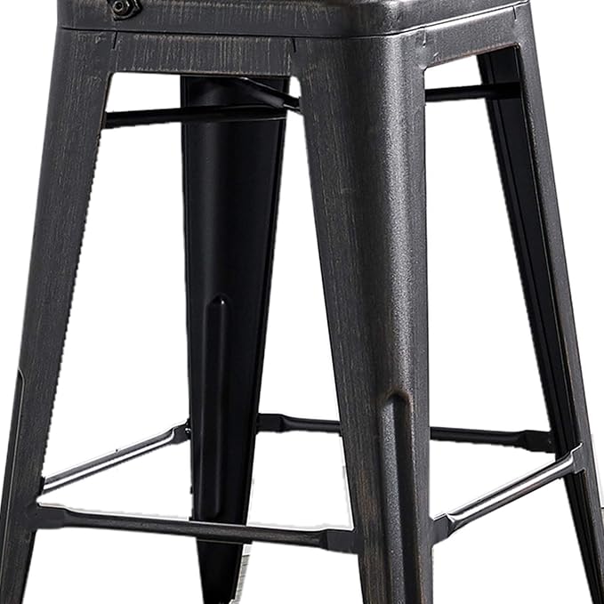 AC Pacific 24” Metal Barstool Set of 4 – Country Rustic Style - Image 7