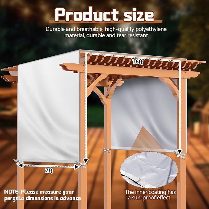 Universal Pergola Replacement Canopy Outdoor Canopy Shade Cover Waterproof - Image 2