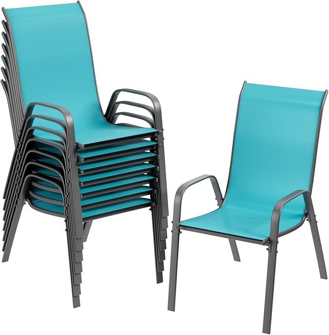 TLSUNNY Patio Chairs, Stackable Textilene Outdoor Dining Furniture by TLSUNNY