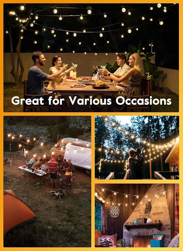 Brightown Led String Lights Outdoor 55Ft G40 Patio Lights - Image 2
