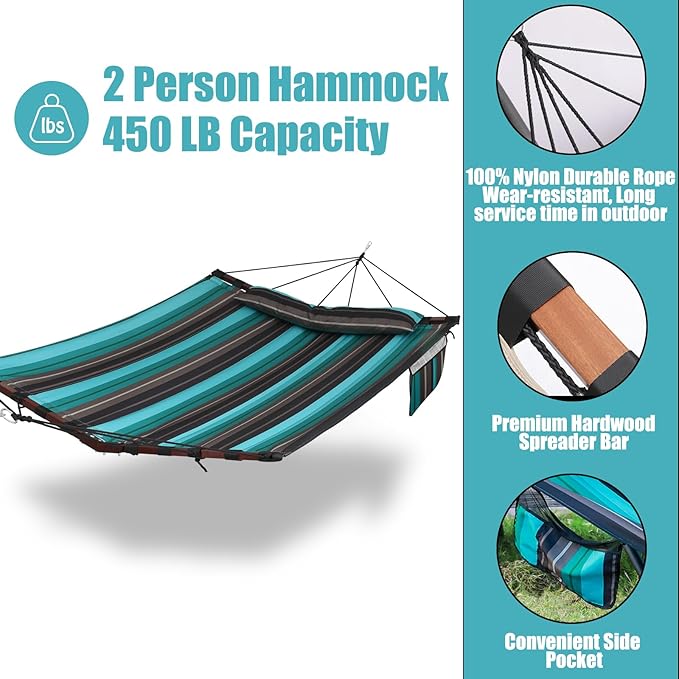 TegerDeger 12FT 2 Person Hammock Large Hammock 450LB Capacity - Image 4