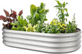 5x3x1ft Oval Galvanized Raised Garden Bed Outdoor 9-in-1 Large Metal Modular by IDEAFAMILY