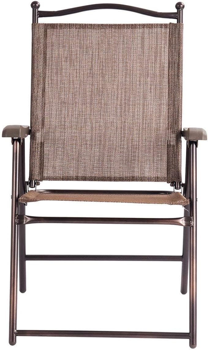 Giantex Set of 2 Patio Folding Chairs, Outdoor Patio Dining Chairs w/Armrest - Image 6