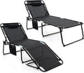 GYMAX Lounge Chair for Outside, 440lbs 27” Oversize Folding Beach Tanning by GYMAX