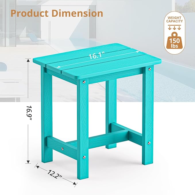 LUE BONA Outdoor Side Table, HDPS Small Outdoor Table, Adirondack Side Table - Image 3