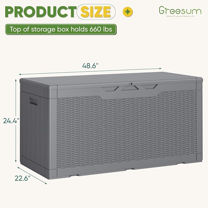 Greesum Outdoor Storage Box 100 Gallon Storage Bin - Image 7