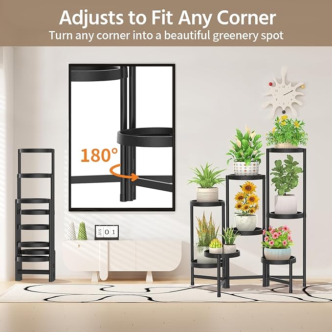 LASZOLA 8 Tiered Folding Plant Stand Indoor - Image 4