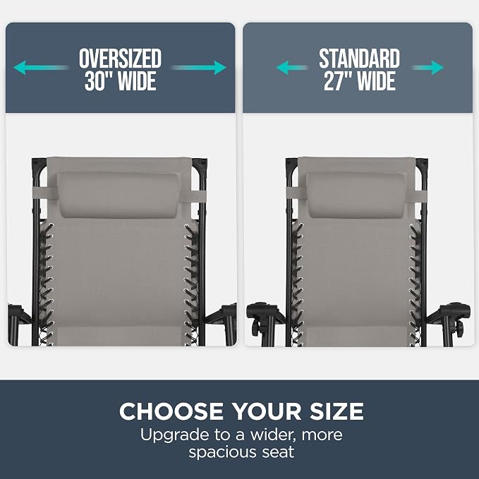 Best Choice Products 30” Wide Folding Zero Gravity Outdoor Recliner Patio - Image 4