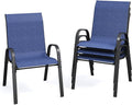 Patio Dining Chairs Set of 4, Outdoor Stackable Dining Chairs High Back by VonzoyHome