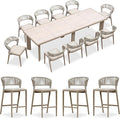PURPLE LEAF 11 Pieces Outdoor Dining Set Patio Dining Furniture Aluminum Wicker by PURPLELEAF