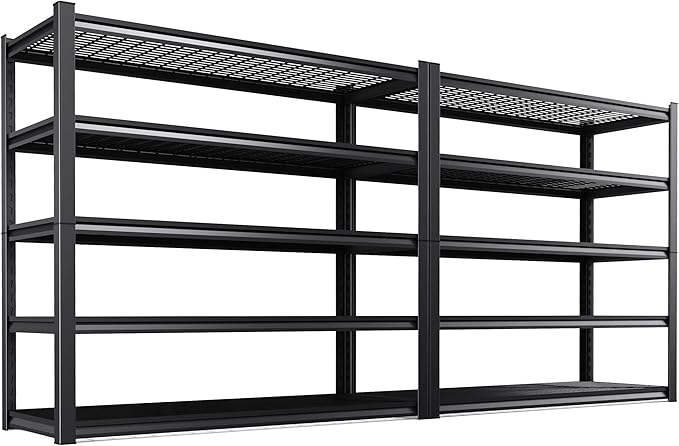 Set of 2 Garage Shelving-3500 lbs 5 Tier Storage Shelves, Adjustable Heavy Duty by Unknown