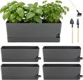 4 Pack Self Watering Pots for Indoor Plants 17 Inches Window Boxes Planters by KvyusFlourish