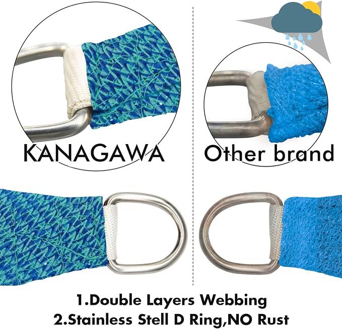 KANAGAWA 18'X20' Turquoise Mix Custom Size Sun Shade Sail Rectangle UV Block - Image 5