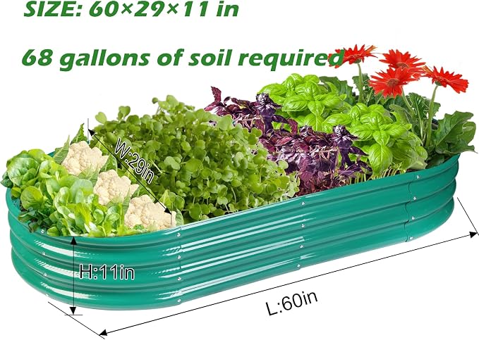 Raised Garden Bed Galvanized Planter Box Outdoor, Rot-Resistant Metal Garden - Image 2