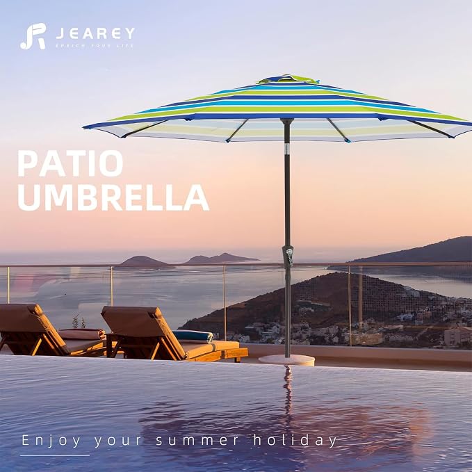 JEAREY 9FT Outdoor Patio Umbrella Outdoor Table Umbrella - Image 7