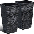 Worth Garden 2-Pack Black Tall Planter by WORTH