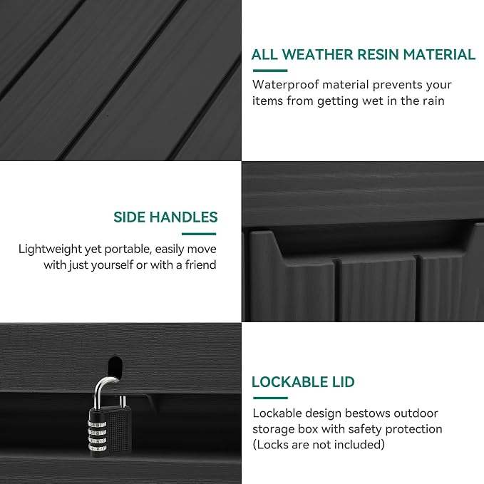 YITAHOME 45 Gallon Deck Box, Outdoor Storage Box - Image 6