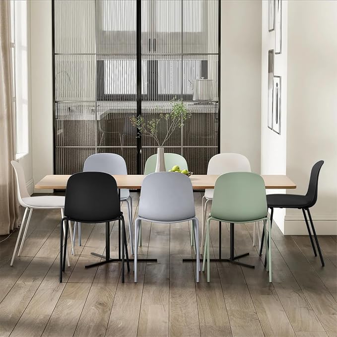 2xhome Modern Stackable Armless Dining Chair, Plastic Shell Seat - Image 9
