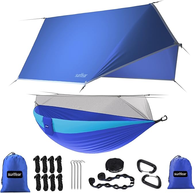 Sunyear Camping Hammock, Portable Single & Double Hammock by SleepSafeSwingFree