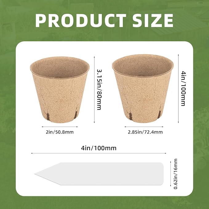 70Pcs Biodegradable 3.15” Peat Pots - Image 8