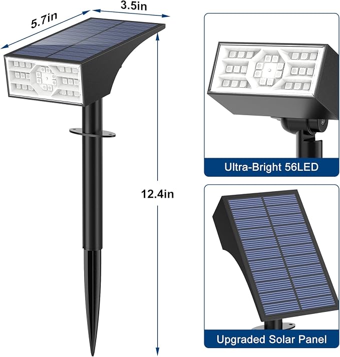 Solar Color Changing RGB Spot Lights Outdoor, 2 Pack/7 Lighting Modes - Image 6