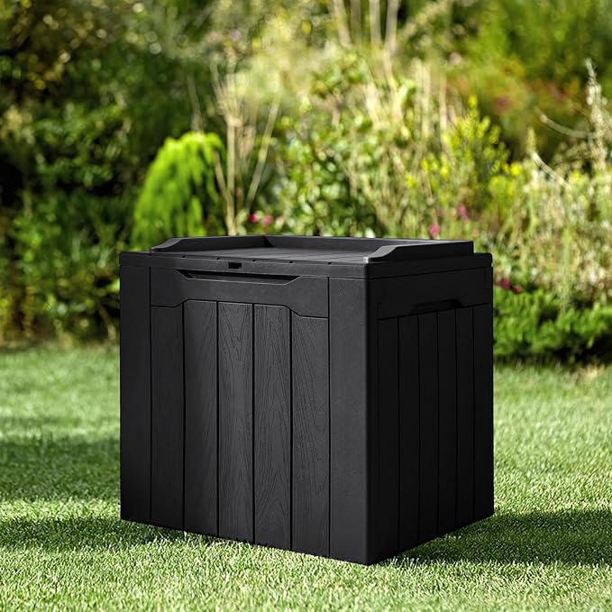 JUMMICO 31 Gallon Resin Deck Box Waterproof Indoor Outdoor Storage Boxes - Image 5