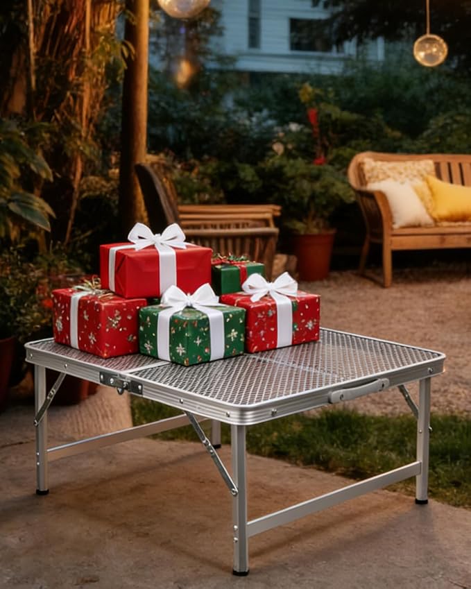 Square Folding Card Table with Adjustable Height, Patio & Indoor Use, Fits 2–4 - Image 2