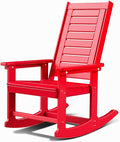 GREENVINES Outdoor Rocking Chairs | Porch Rocker | HDPE Plastic | Red | by GreenVines
