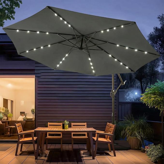 wikiwiki 10ft Solar LED Patio Umbrella - Image 9