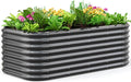 Quictent Galvanized Raised Garden Bed Kit, Strengthened by Crossbar, Dark Gray by QUICTENT